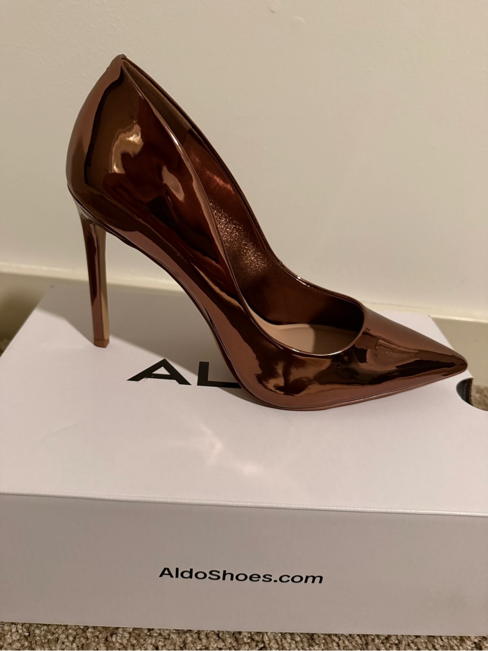 ALDO Copper Metallic Pointed-Toe Stiletto Pump - Picture 3 of 4
